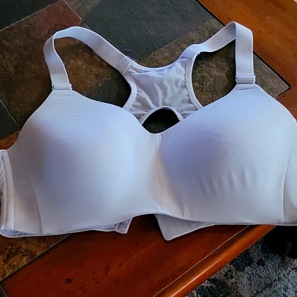 Avia high impact sports padded bra light gray size medium D - DD